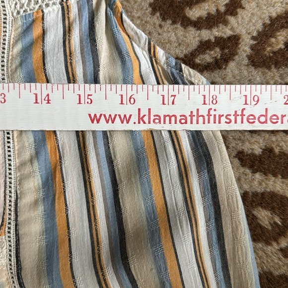 NWT Lola P. Sleeveless Blouse Top Womens S Stripes Bohemian crochet Embroidery - Picture 11 of 11